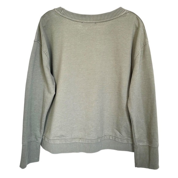 Jane and Delancey Women's Blouse Top Vintage Look Cropped Size M Light Olive - Picture 2 of 8